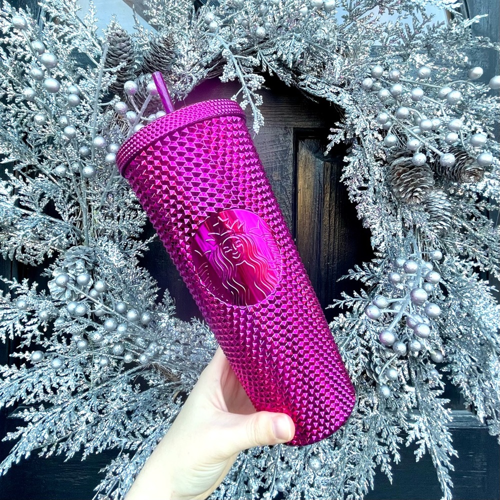 Starbucks 2022 Sangria Bling Studded Holiday Cold Cup Tumbler Venti 24oz